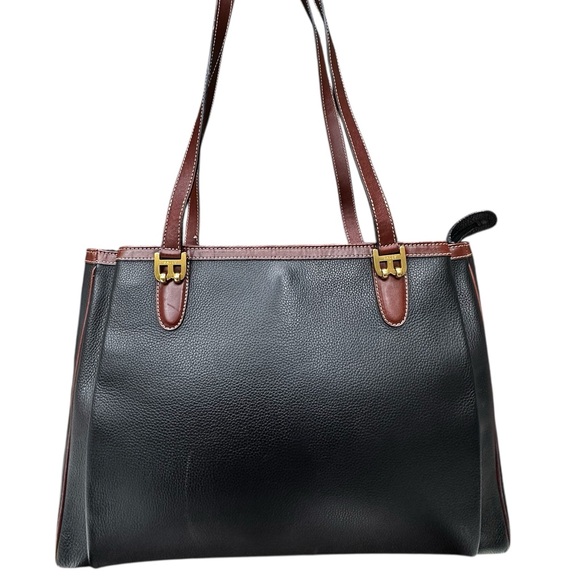 Bally Handbags - Sold live! Vintage Bally Black Pebbled Leather Large Zippered Tote with Dust Bag